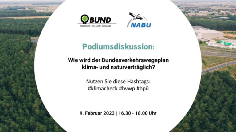 Online-Panel: Wie wird der BVWP-Bundesverkehrswegeplan klima- und naturverträglich?