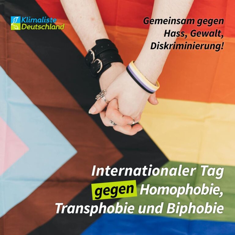 17.05. –  Internationaler Tag gegen Homophobie, Transphobie, Interphobie und Biphobie